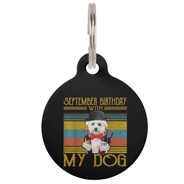 Médaillon Pour Animaux Amoureux des chiens | Anniversaire de septembre av (Devant)