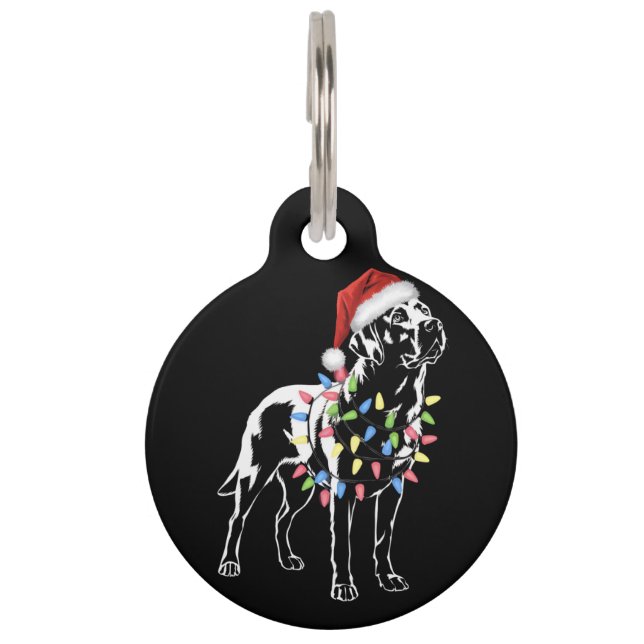 Médaillon Pour Animaux Amoureux des chiens de Noël père Noël Labrador Ret (Devant)