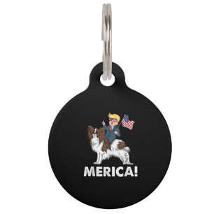 Médaillon Pour Animaux Amoureux des chiens   Trump chevauchant Papillon M