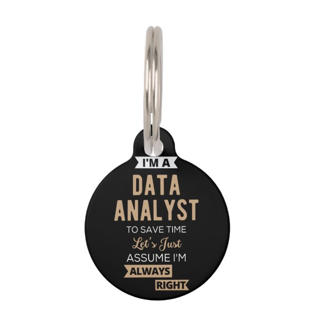 Médaillon Pour Animaux Analyste de données (Devant)