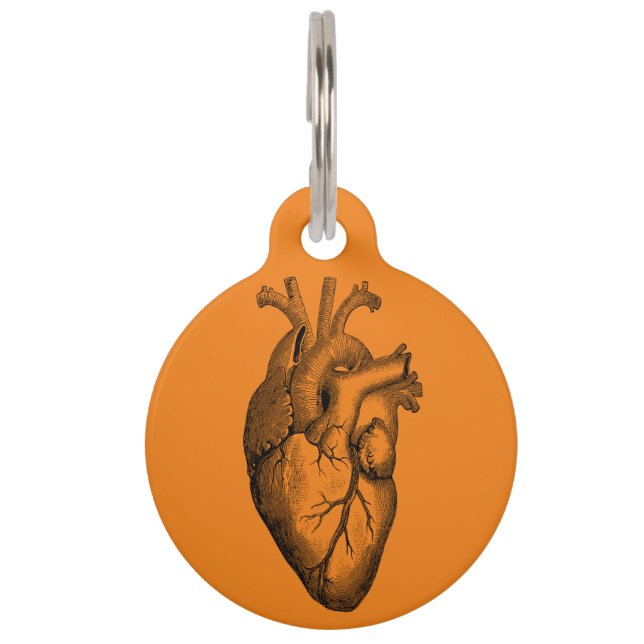 Médaillon Pour Animaux Anatomie cardiaque Science Orange (Devant)