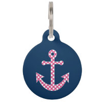 Ancre à points polka roses mignons avec Navy Nom p