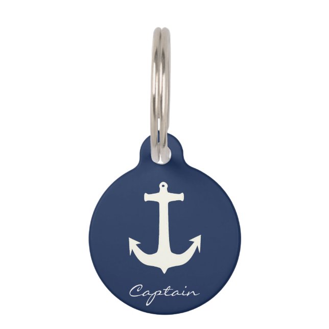 Médaillon Pour Animaux Ancre funky Capitaine Sea Ocean Sailing (Devant)