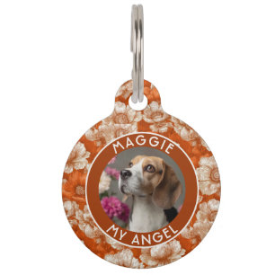 Médaillon Pour Animaux Anémone imprimée cadeau chiot coloré