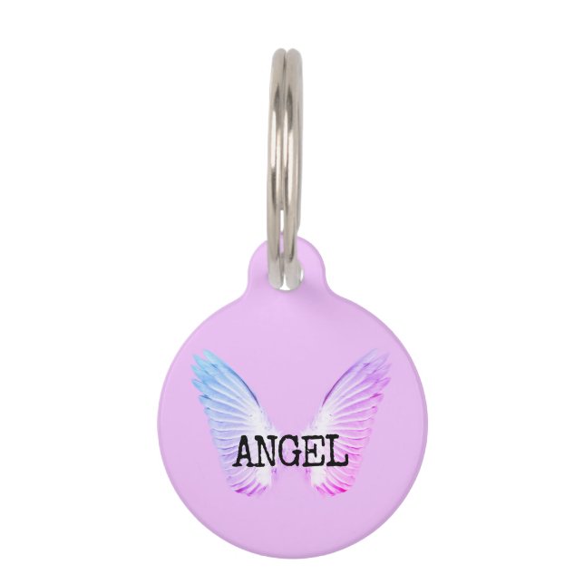 Médaillon Pour Animaux Ange pourpre (Devant)