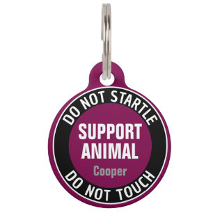 Médaillon Pour Animaux Animal de soutien NE SURSAUTEZ PAS OU NE TOUCHEZ P