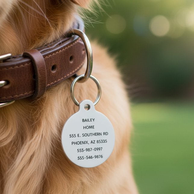 Médaillon Pour Animaux Animaux de compagnie Voyage Accueil Chien Chat Tag (Créateur téléchargé)