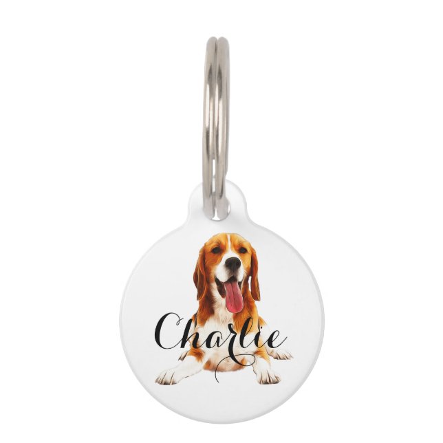 Médaillon Pour Animaux Animaux personnalisés chien élégant si perdu texte (Devant)