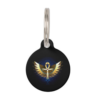 Médaillon Pour Animaux Ankh or avec ailes