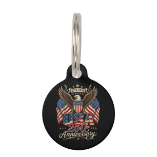 Médaillon Pour Animaux Anniversaire des 250 ans d'Amérique USA 1776 2026