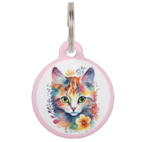 Aquarelle rose pâle Style Floral Kitten