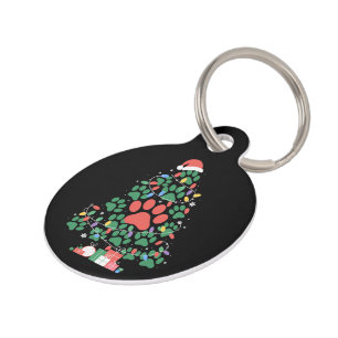 Médaillon Pour Animaux Arbre de Noël Empreinte de Patte Amoureux de Chien