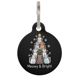 Médaillon Pour Animaux Arbre de Noël pour chats Meowy Bright Mignon Xmas