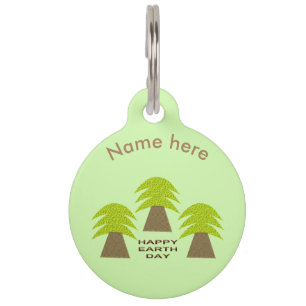 Médaillon Pour Animaux Arbres de jours des terres personnalisés