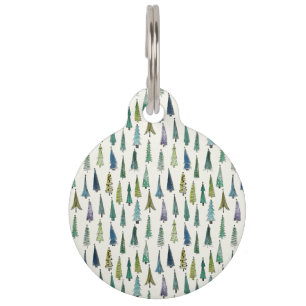 Médaillon Pour Animaux Arbres de Noël modernes Motif illustré