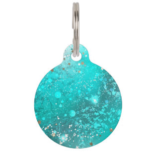 Médaillon Pour Animaux Arrière - plan à huile Turquoise de la menthe