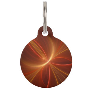 Médaillon Pour Animaux Art abstrait fractal mystique Couleurs chaudes mod