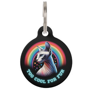 Médaillon Pour Animaux Art de chat Sphynx Drôle Trop Cool