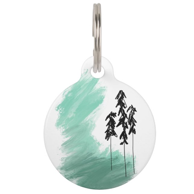 Médaillon Pour Animaux art de l'arbre vert scandinave simple moderne ment (Devant)