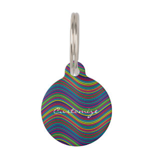 Médaillon Pour Animaux Art de ligne Abstrait Wavy Cool Thunder_Cove