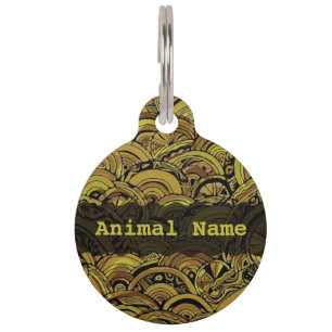 Médaillon Pour Animaux Art de motif peint à la main et numériquement 15