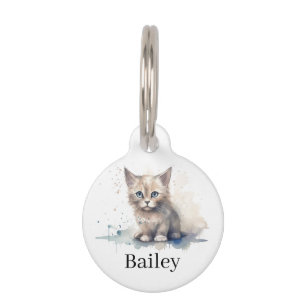 Médaillon Pour Animaux Art d'éclaboussure de chat à l'aquarelle colorée