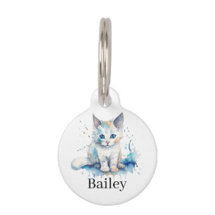 Médaillon Pour Animaux Art d'éclaboussure de chat à l'aquarelle colorée