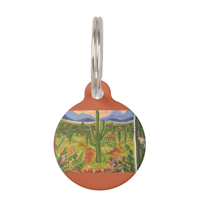 Médaillon Pour Animaux Art du désert d'Arizona (Devant)