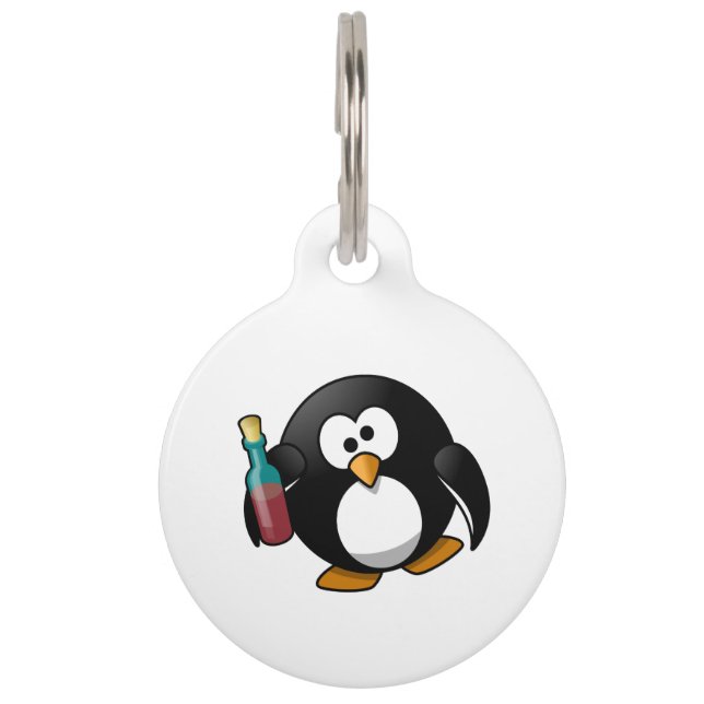 Médaillon Pour Animaux Art ivre mignon de pingouin (Devant)