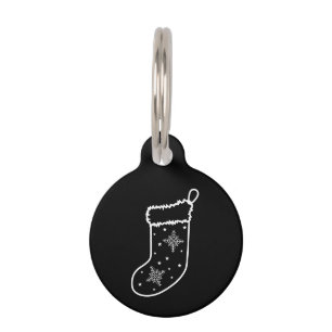Médaillon Pour Animaux Art minimaliste de la ligne de stockage de Noël bl