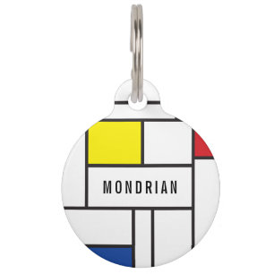 Médaillon Pour Animaux Art Moderne Géométrique Minimaliste De Stijl Mondr