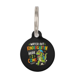 Médaillon Pour Animaux Attention maternelle j'arrive Dino
