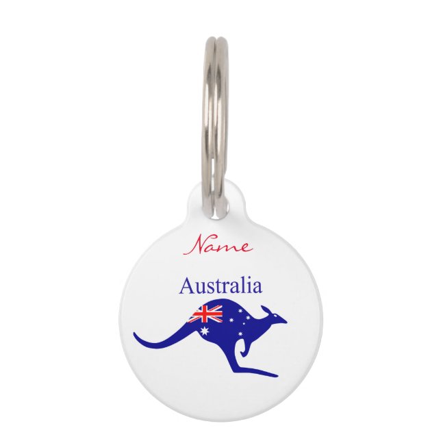 Médaillon Pour Animaux Australie Drapeau Kangaroo Thunder_Cove (Dos)