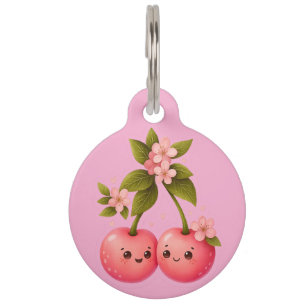 Médaillon Pour Animaux Autocollant d'amour de cerise mignon