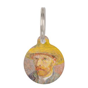 Médaillon Pour Animaux Autoportrait de Vincent Van Gogh avec chapeau de p