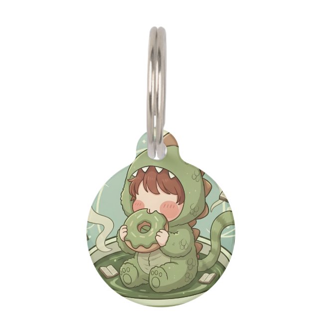 Médaillon Pour Animaux Aventure de la tasse Dino (Devant)