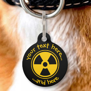 Médaillon Pour Animaux Avertissement de radioactivité