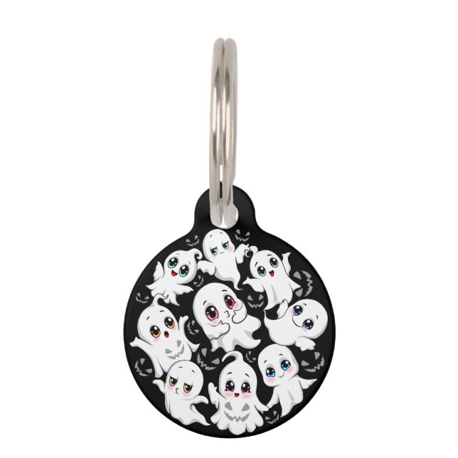 Médaillon Pour Animaux Baby Ghosts Éffrayant mignon Halloween humeur (Devant)