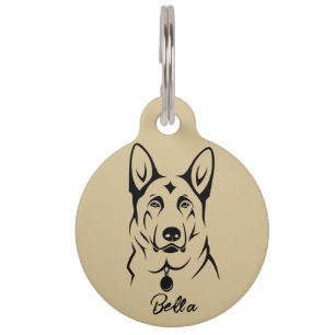 Médaillon Pour Animaux Balise allemande personnalisée Shepherd Round Pet