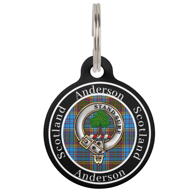 Médaillon Pour Animaux Balise Anderson Badge & Tartan Personalized People (Devant)