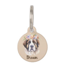 Balise Anglais Mastif Watercolor Flower Round Pet