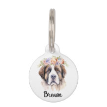Balise Anglais Mastiff Watercolor Flower Round Pet