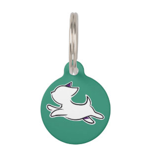 Médaillon Pour Animaux Balise de chien minimaliste mignonne - Coupe blanc