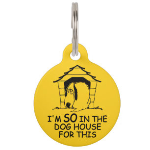 Médaillon Pour Animaux Balise de familier couleur DOG HOUSE personnalisée