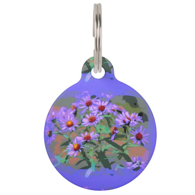 Médaillon Pour Animaux balise de familier violette (Devant)