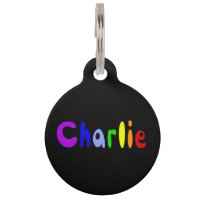 Balise de nom de Charlie coloré cool