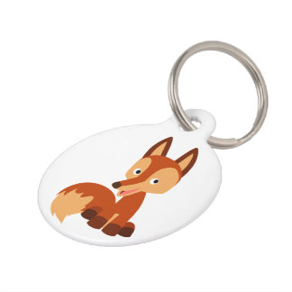 Médaillon Pour Animaux Balise Dessin Cartographié Cousue Fox Dog