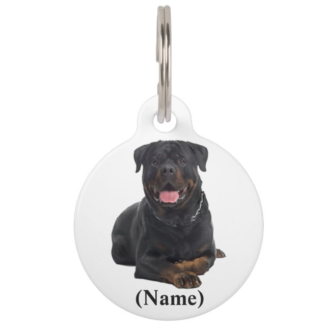 Médaillon Pour Animaux Balise/devis d'animal personnalisé arrondi (Devant)