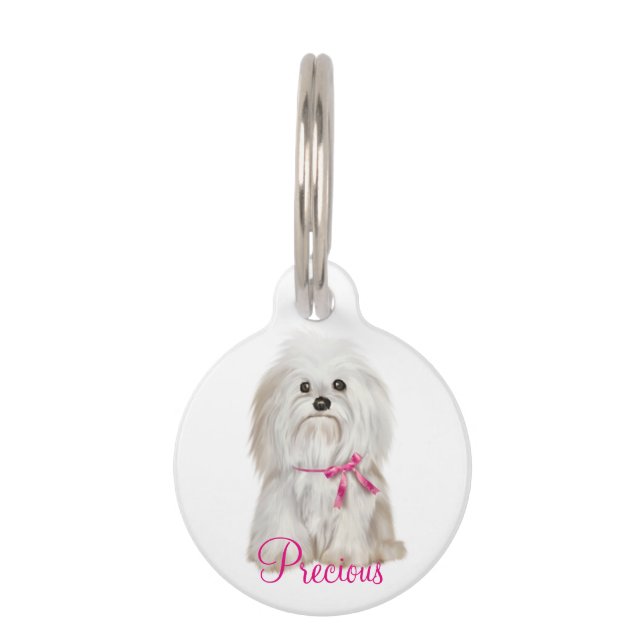Médaillon Pour Animaux Balise/devis d'animal personnalisé arrondi (Devant)