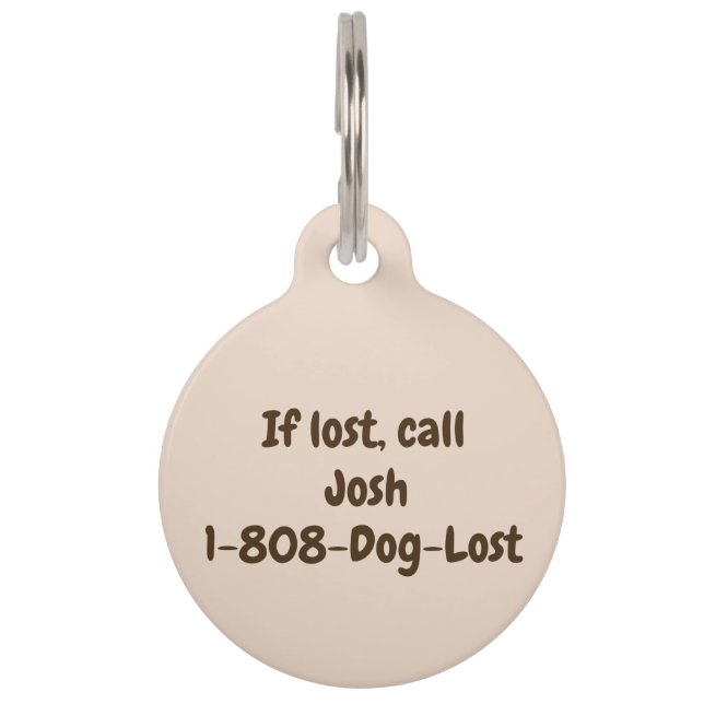 Médaillon Pour Animaux Balise d'identification de chien personnalisable b (Dos)